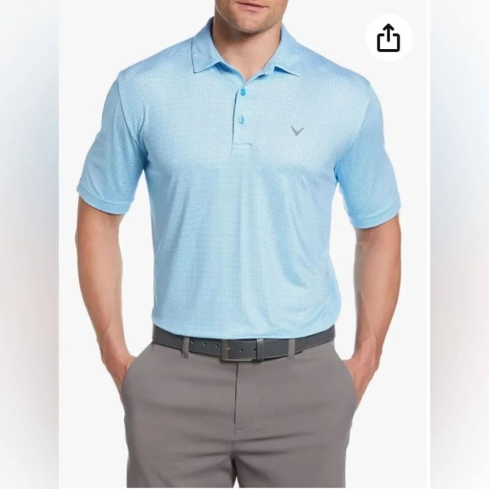 Callaway Polo Style Golf Shirt Moisture Wicking Sz XL Petit Four Heather NEW